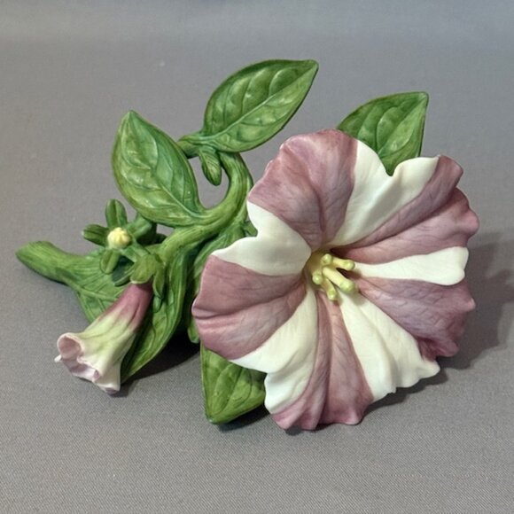 Vintage Lenox Porcelain Flower Figurine Capodimonte Gift Lavender Petunia RARE